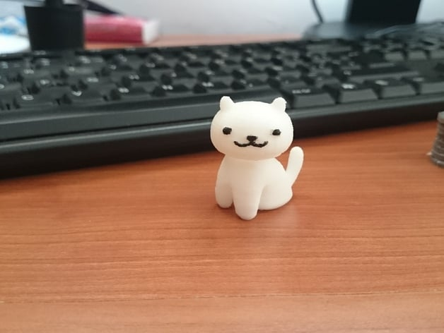 Photo preview from thingiverse link of the 3d printed neko atsume cat
